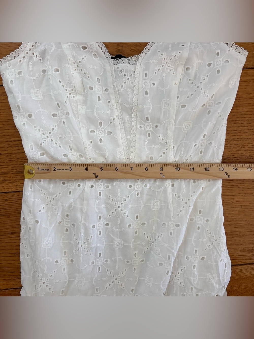 PAIGE White Eyelet Dress with Lace Trim - Picture 6 of 10